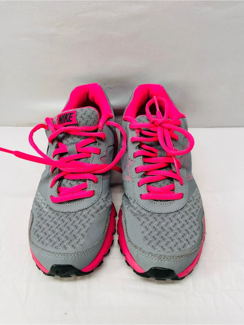 Nike Women's Gray and Hot Pink Athletic Running Sneakers